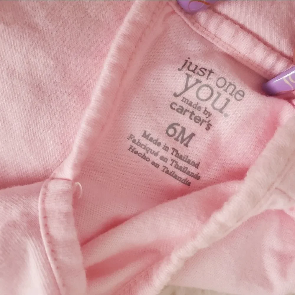 Carter's Baby Girl's Size 6M Pink Tutu Shirt with Gray Rabbit Pants